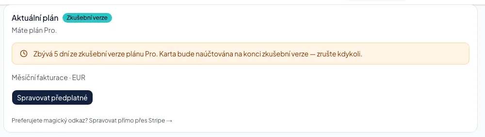 Změna plánu, míst nebo doplňků