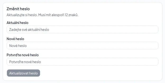 Změna hesla