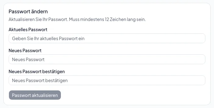 Dein Passwort ändern