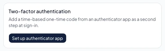 Setting up an authenticator
