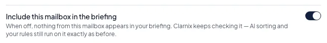 Keeping an account out of your briefing