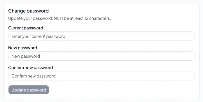 Changing your password