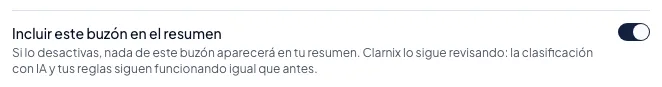 Dejar un buzón fuera de tu resumen