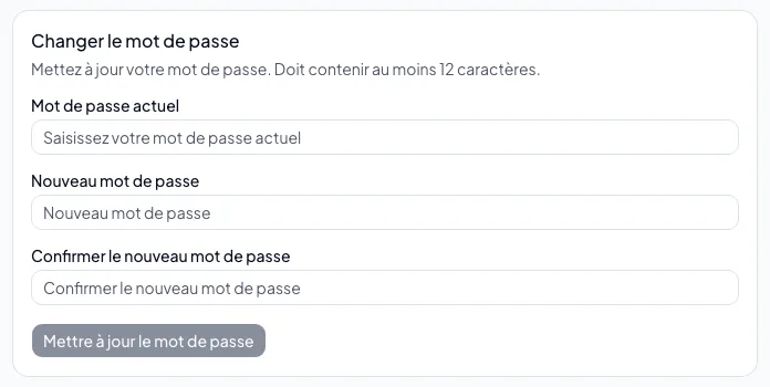 Changer ton mot de passe