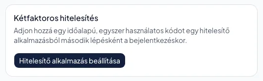 Hitelesítő alkalmazás beállítása