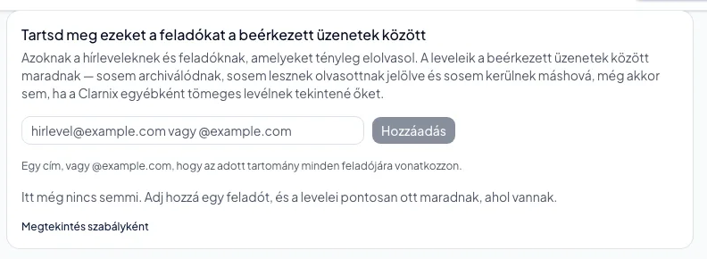 Hogyan tarts bizonyos feladókat a beérkezett üzenetek között