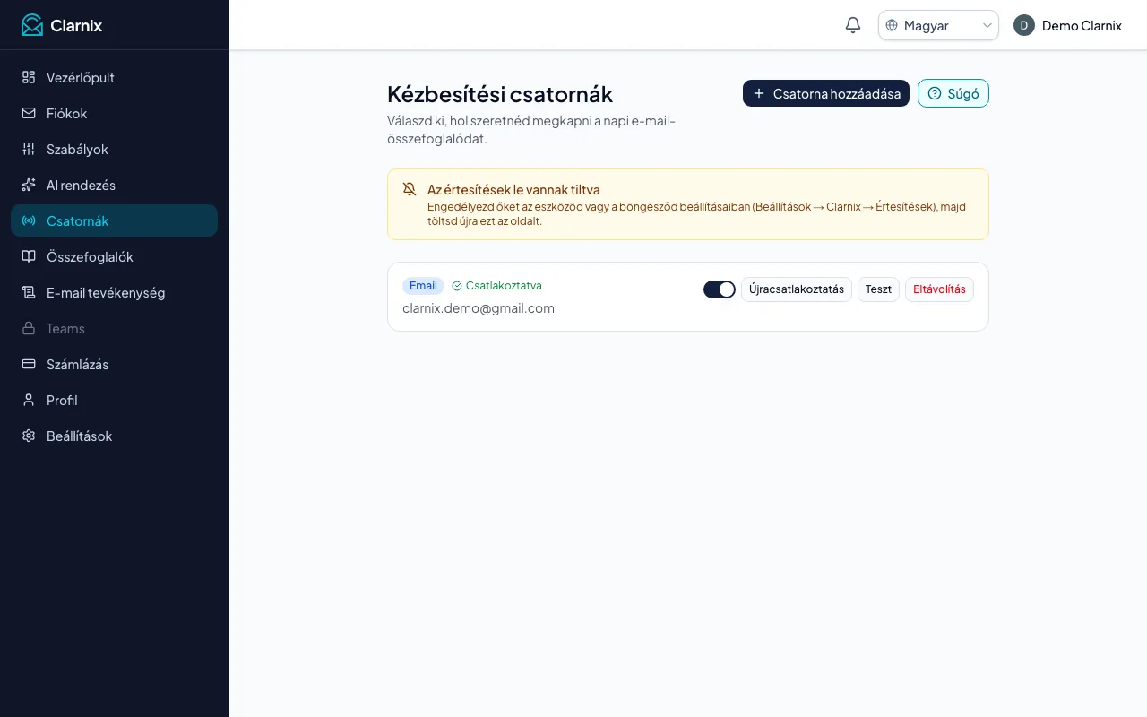 Csatornák