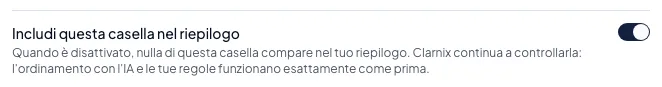 Tenere una casella fuori dal tuo riepilogo