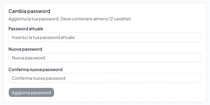 Cambiare la password