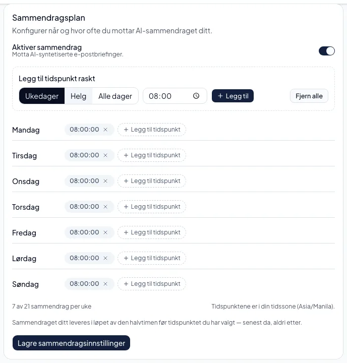Sammendragsplan