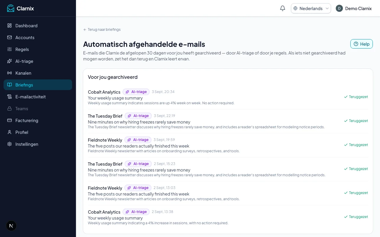 Automatisch afgehandeld