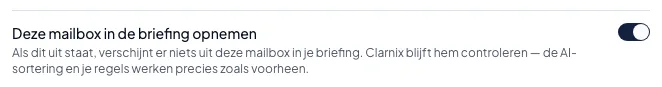Een mailbox buiten je briefing houden
