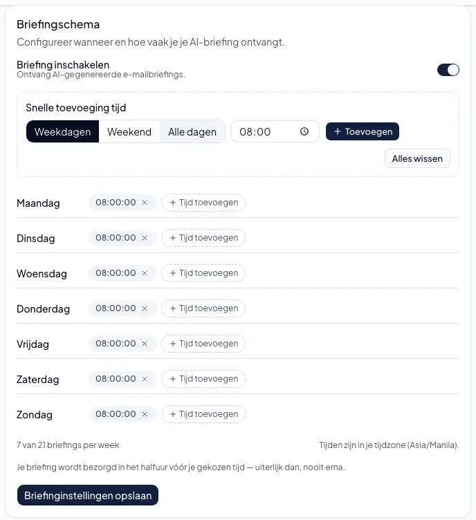 Briefingschema