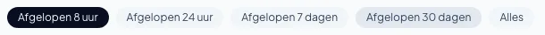 De pagina opent op de afgelopen 8 uur