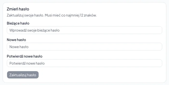 Zmiana hasła