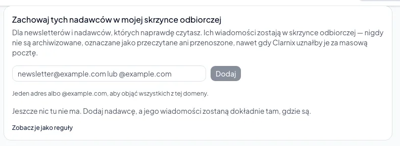 Jak zatrzymać wybranych nadawców w skrzynce