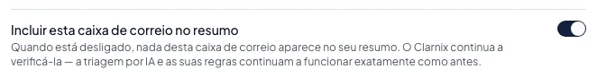 Manter uma caixa de correio fora do seu resumo