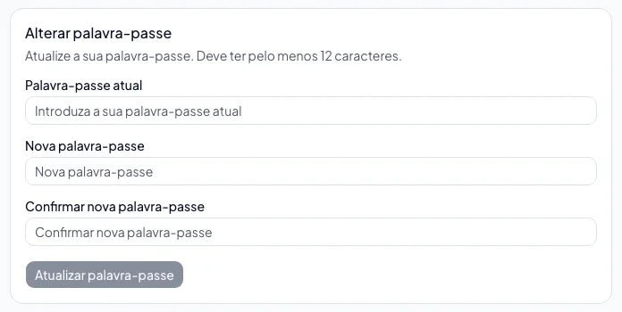 Alterar a palavra-passe