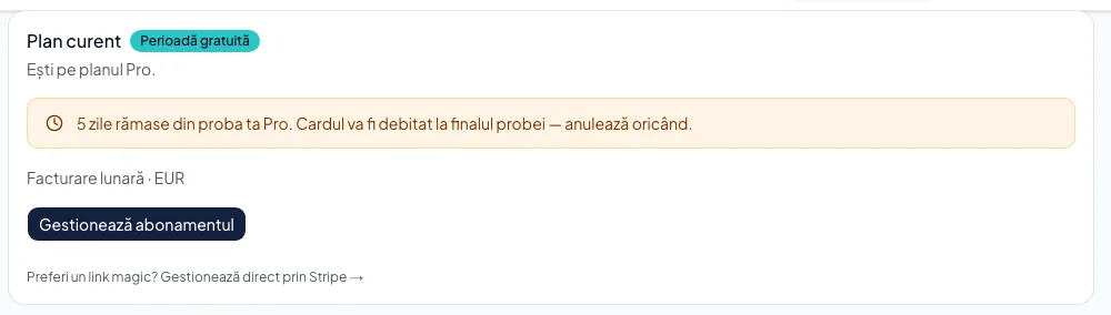 Schimbarea planului, a locurilor sau a add-onurilor
