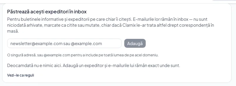 Cum păstrezi anumiți expeditori în inbox