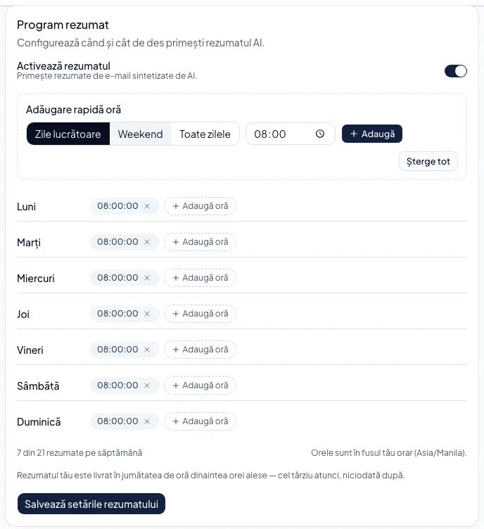 Programul rezumatelor