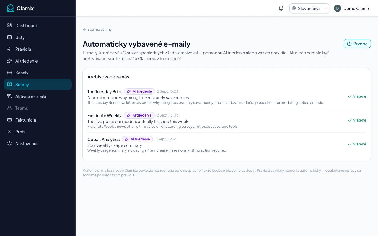 Automaticky vybavené e-maily