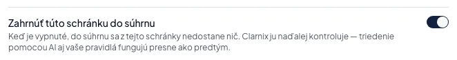 Ako nechať schránku mimo súhrnu