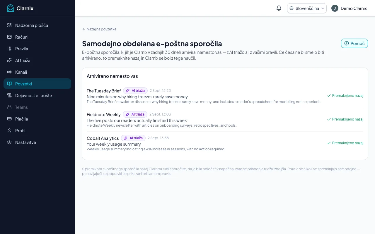 Samodejno obdelana e-poštna sporočila