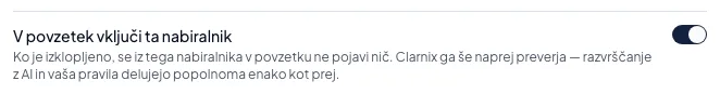 Kako nabiralnik izpustite iz povzetka